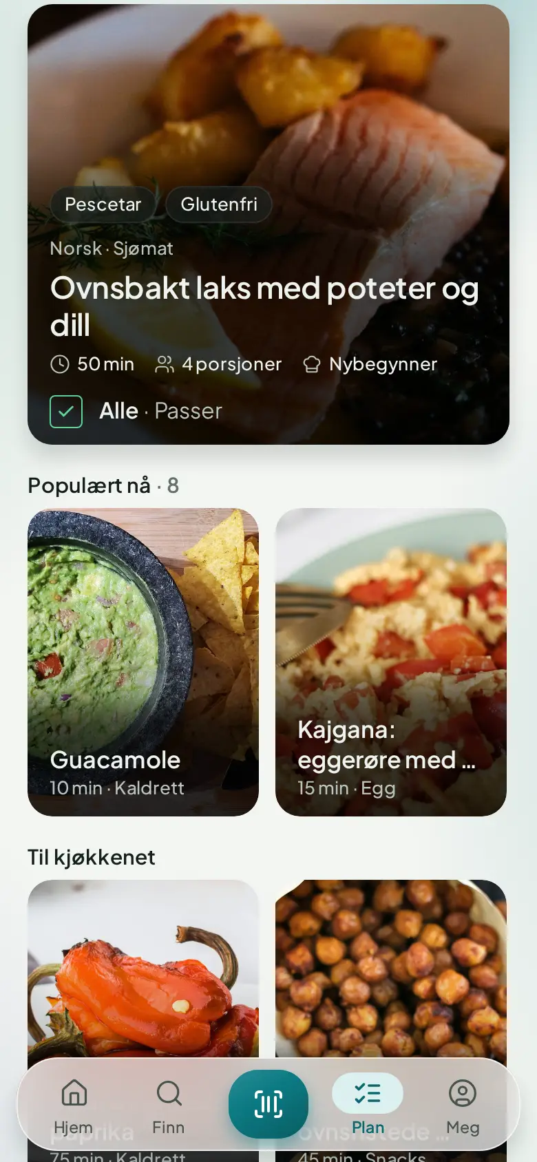 Oppskrifter i AntiSlop tilpasset husstanden, merket «Alle · Passer»